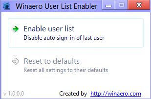 User List Enabler for Windows8